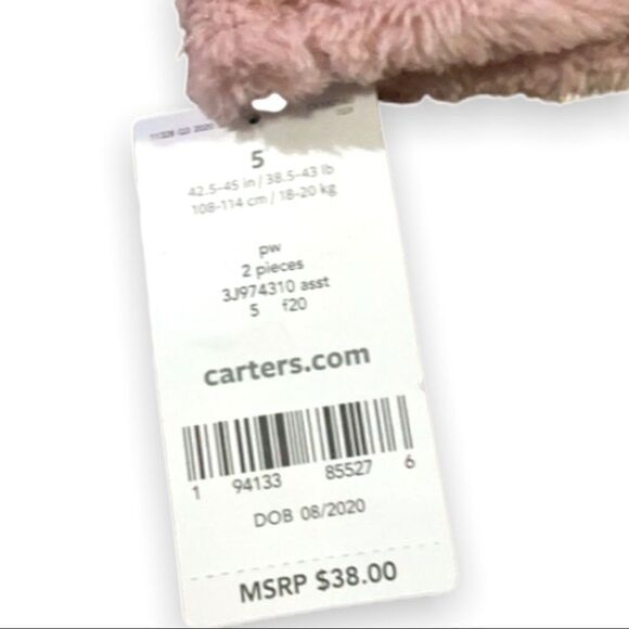 Carter’s Pink Super Soft Fuzzy Pullover Size 5 - Picture 7 of 7